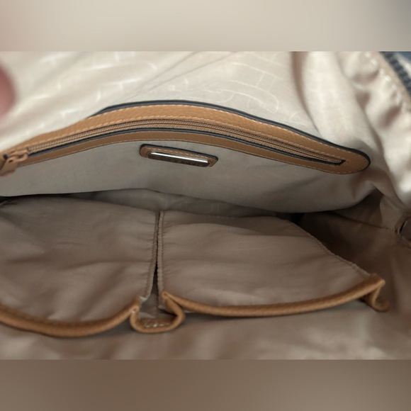 Rosetti Tan and White Rectangle Crossbody Satchel Bag - Picture 9 of 14